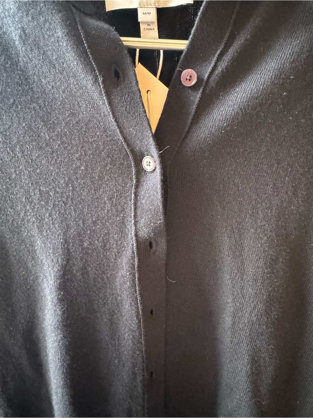 Derek Lam 10 Crosby Navy Crewneck Button-Front Cotton and Cashmere Cardigan - Picture 7 of 15